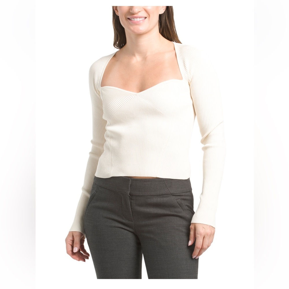 Jonathan Simkhai Cream Ribbed Sweater - Picture 6 of 6